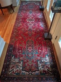 Gorgeous hand woven, 100% wool Persian Bakhtiari runner, measures 3' 9" x 13'.