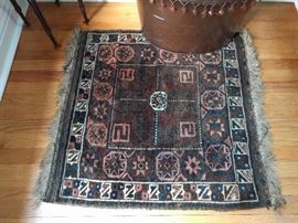 Lovely Turkish hand woven, 100% wool Ikabad, measures 3' 6" x 3' 6"