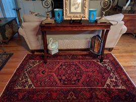 I'm loving all these good Persian rugs! You can tell if they've "made it" by their floor coverings. If they're all Pottery Barn or IKEA, don't waste your time, but their rugs are quite good! This one is a Persian Bidjar, or Iron Rug, as they are quite hardy. It is 100% wool, hand woven and measures 4' 1" x 6' 9".