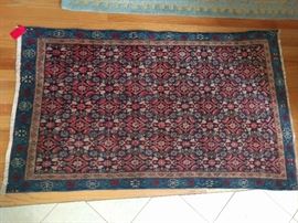 Hand woven, 100% wool Persian Veramin Tribal rug, measures 2' 9" x 4' 8".