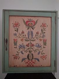 Very nice hanging cabinet, hand painted by known Philadelphia artist.