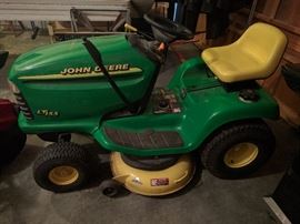 OK, here's the Mac Daddy you need to mow that vast expanse of urban/suburban lawn. It's a butch John Deere LT 155, 42" weed whacker that packs a wallop, with a 15-horsepower engine. You'll look just as lovely wearing a Lilly Pulitzer glamor- puss sundress, with opera length gloves, or denim overalls, with a Bubba straw hat. This thing will make you look extra cool this summer, whizzing around your picket-fenced property, flipping off all your neighbors, while they drown in their own sweat, shoving an anemic push mower. Go 'Murica!