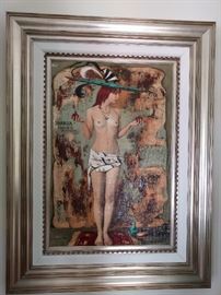 Large (4 1/2' x 3 1/2') original oil painting by Russian artist Igor Samsonov, entitled "Maria". This piece was purchased from the Gallery Elite, Carmel, CA, 10 years ago, for $4,500.00. She has that look on her face that seems as if HE couldn't become a distant memory soon enough to suit her.