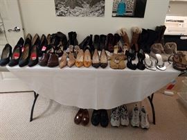 OMG! What's a few racks of clothing and accessories, without shoes to match? Great names and a few sizes to choose from.