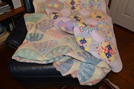 2 antique East Tx quilts hand made feed sacks, been cleaned