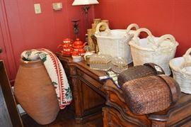 beautiful desk highly decorated from Haverty's lots of scrolls