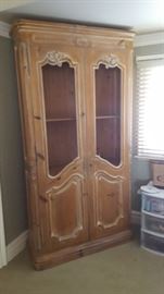 French style pickled mesh-front bookcase - 88" high