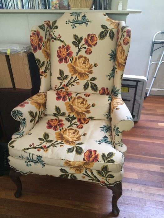 Floral armchair.