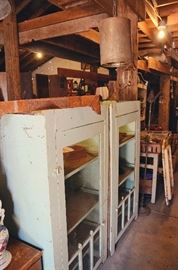 Primitive Dentist's Medicine Cabinets, Metal Farmhouse Lights