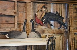Geese Decoys, Grow Lamp Table, Matador and Bull Sign