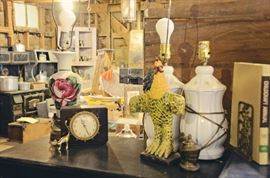 Lamps, Clocks, Rooster
