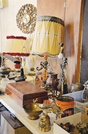 Table Lamps, Silver plated Flatware, Brass Collectibles