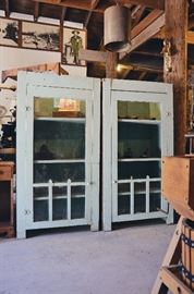 Primitive Dentist's Medicine Cabinets, Metal Farmhouse Light
