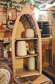 Canoe Shelf, Twine, Mantle Clock