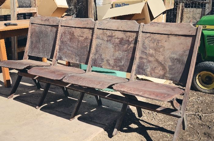 4 Piece Wooden Fold-Up Theatre Seating