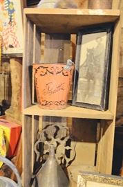 Butts Tin, Metal Funnels, Fruit Crate