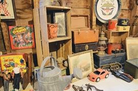 Metal Military Ammunition Cases, Metal Watering Can, Vanity Suitcases