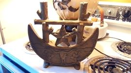 antique cast iron texas door stop