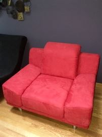 Red Velour Chair, Modern