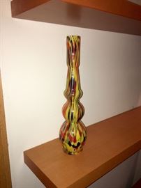 Multi colored blown glass Vase, Home Accent