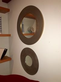 Gold tone Round Mirrors in Medium and Small
