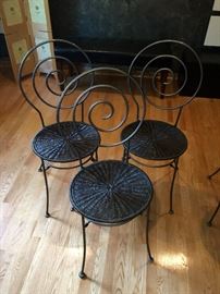 Wicker and Wrought Iron Indoor Chairs