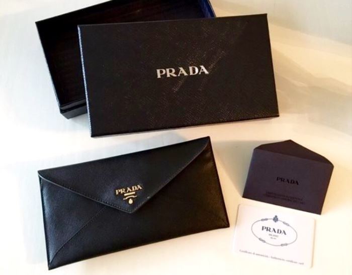 Genuine PRADA Black Leather Wallet, New in Original Box, with COA Card - Imported from Prada Store in Italy