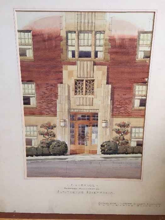 Architect Richard Lytel drawing of Auditorium Apartments