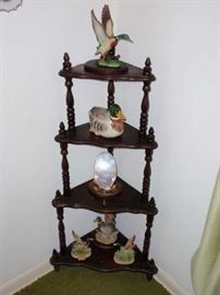 Vintage 4 Tier Medium Wood Corner Shelf
