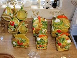 Vintage Trends Canister Set w/ Coffee Mug Tree and Napkin Holder