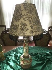 Hand Painted Glass Base Lamp