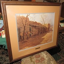 Signed Olaf Wieghorst Limited edition Street in Mesilla