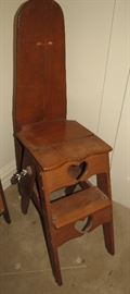 Folding Antique Chair, Step Stool, Ironing board,