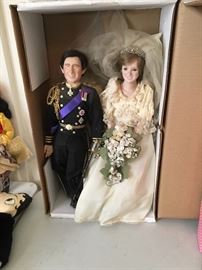 1986 Princess Diana and Prince Charles Royal Wedding Dolls by Danbury Mint
