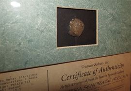 Atocha Pieces of Eight Nuestra Senora De Atocha Under Phillip the third Actual 1622 Sunken Spanish Galleon Treasure  With Certificate of Authenticity,