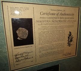 Atocha Pieces of Eight Nuestra Senora De Atocha Under Phillip the third Actual 1622 Sunken Spanish Galleon Treasure  With Certificate of Authenticity,