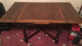 Gorgeous Barley twist Antique slide out leaf table