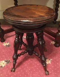 Antique Clawfoot ball Piano stool
