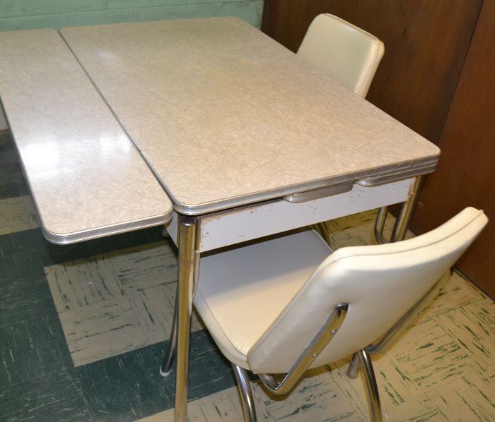 Formica-top Dinette with 4 vinyl chairs