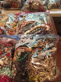 Bulk Necklace Lots.  30- 40 Necklaces in each Gallon Bag.  Cheap lot pricing. 