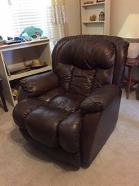 Rocker Recliner.  Lane Furniture, Brown Leather. 