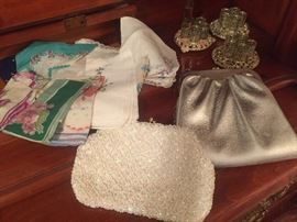 Vintage purses, hankies