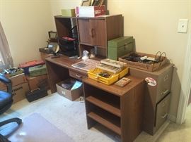 Computer desk, file cabinet,  Side shelf unit,