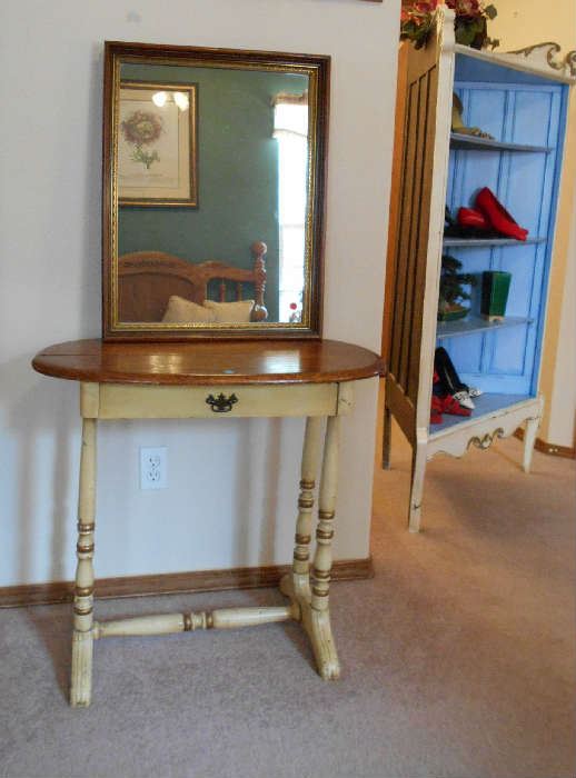 Antique Side Table & Mirror