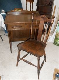 Old oak school desk pictured with chair. Both sold separately.