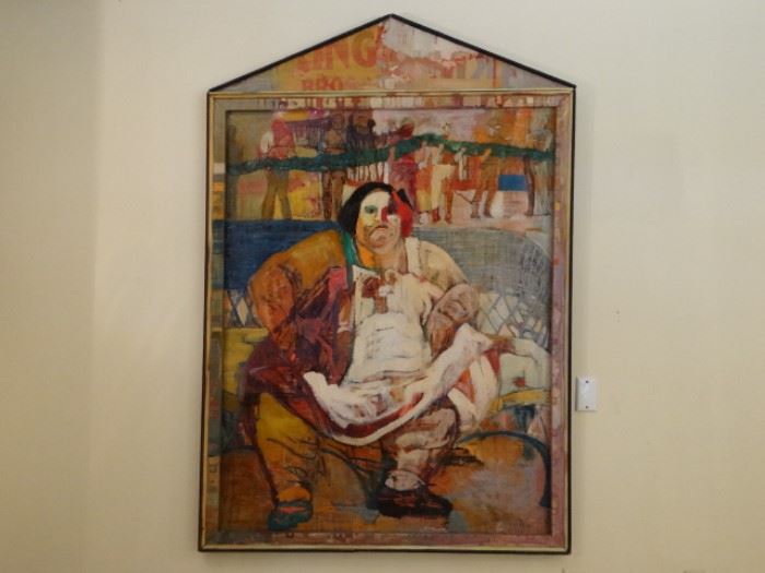 Patricia Nix Original  "Big Mama and the Boa Constrictor"   Ca 1962      60" x 48" Approx.