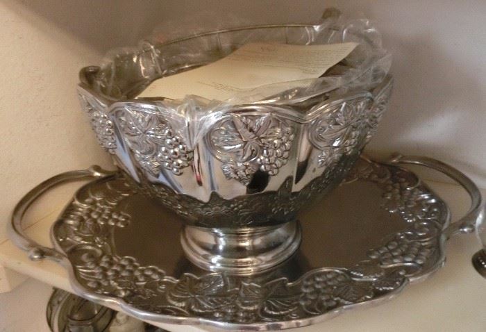 Lenox punch bowl and serving tray