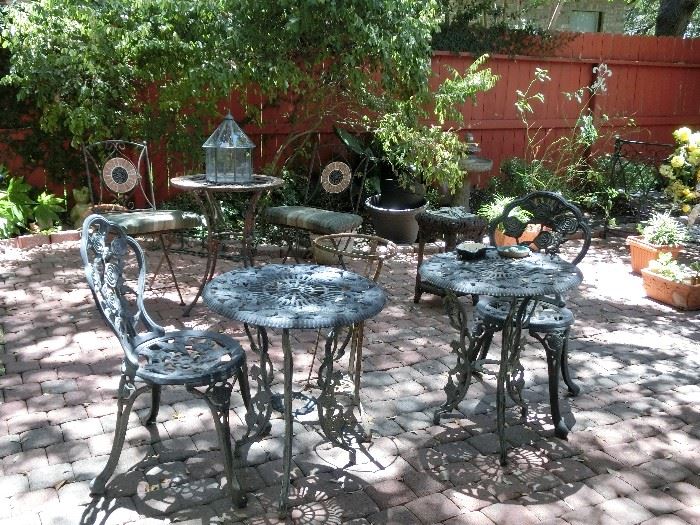 Metal patio table and chairs