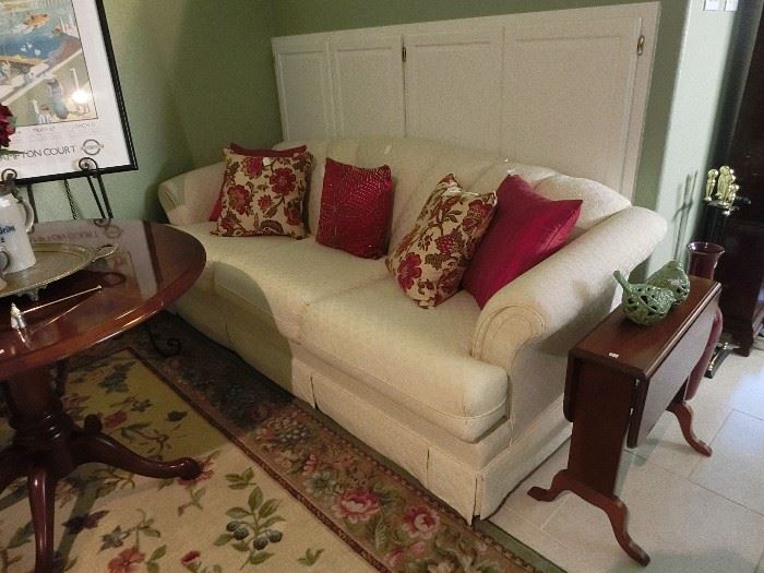 Ivory upholstered sofa