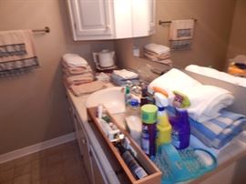 towels and cleaning supplies